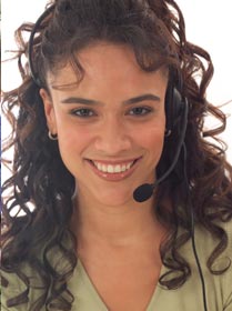 stock photo of woman on headset