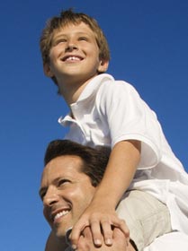 stock photo of a man and his son